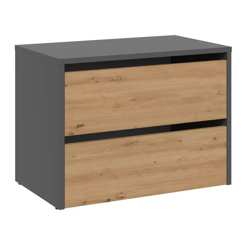 Szafka na buty, Modo, 60x36x44 cm, antracyt, dąb artisan