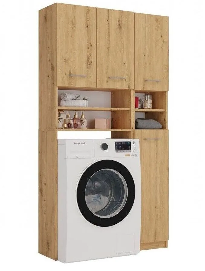 Zestaw łazienkowy, Marpol, 96x30x180 cm, dąb artisan, mat