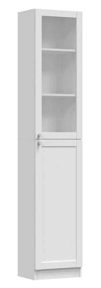 Wysoka witryna przeszklona, Pafos, 40x31x200 cm, biały, mat