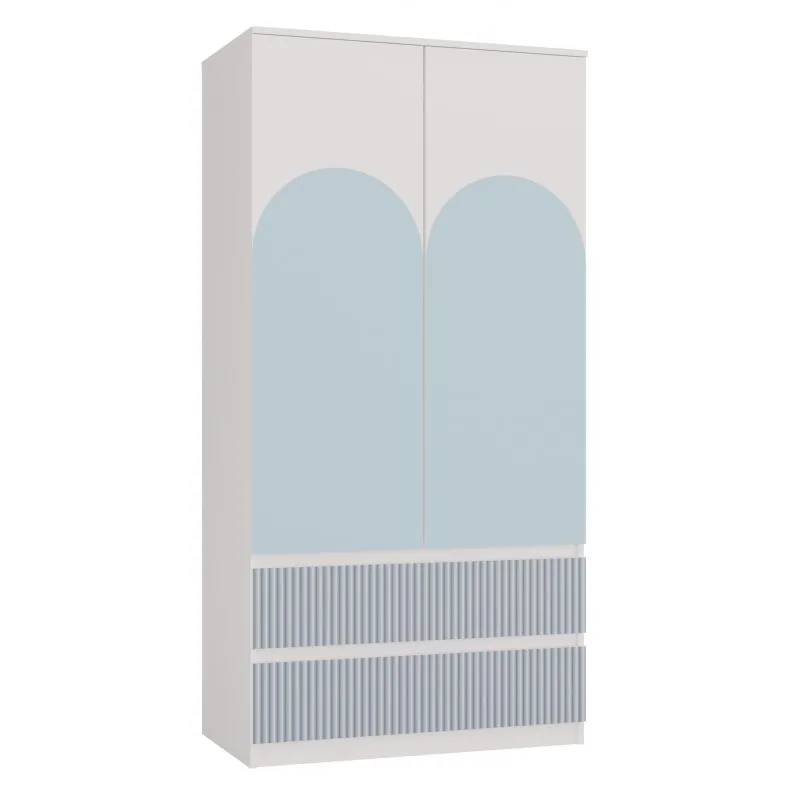 Szafa do pokoju dziecka, Malwa, 90x50x180 cm, biały, niebieski