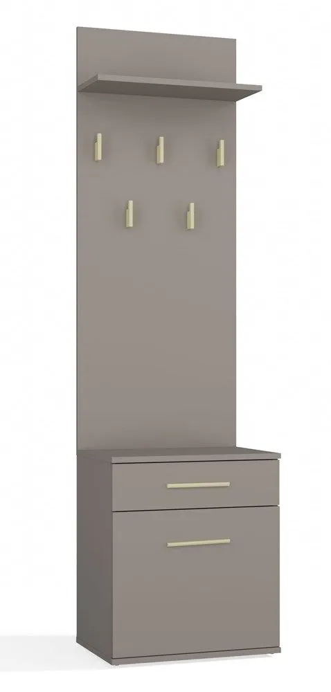 Wieszak, szafka na obuwie, duo, 50x35x180 cm, szary, mat