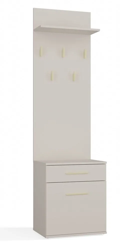 Wieszak, szafka na obuwie, duo, 50x35x180 cm, beżowy, mat