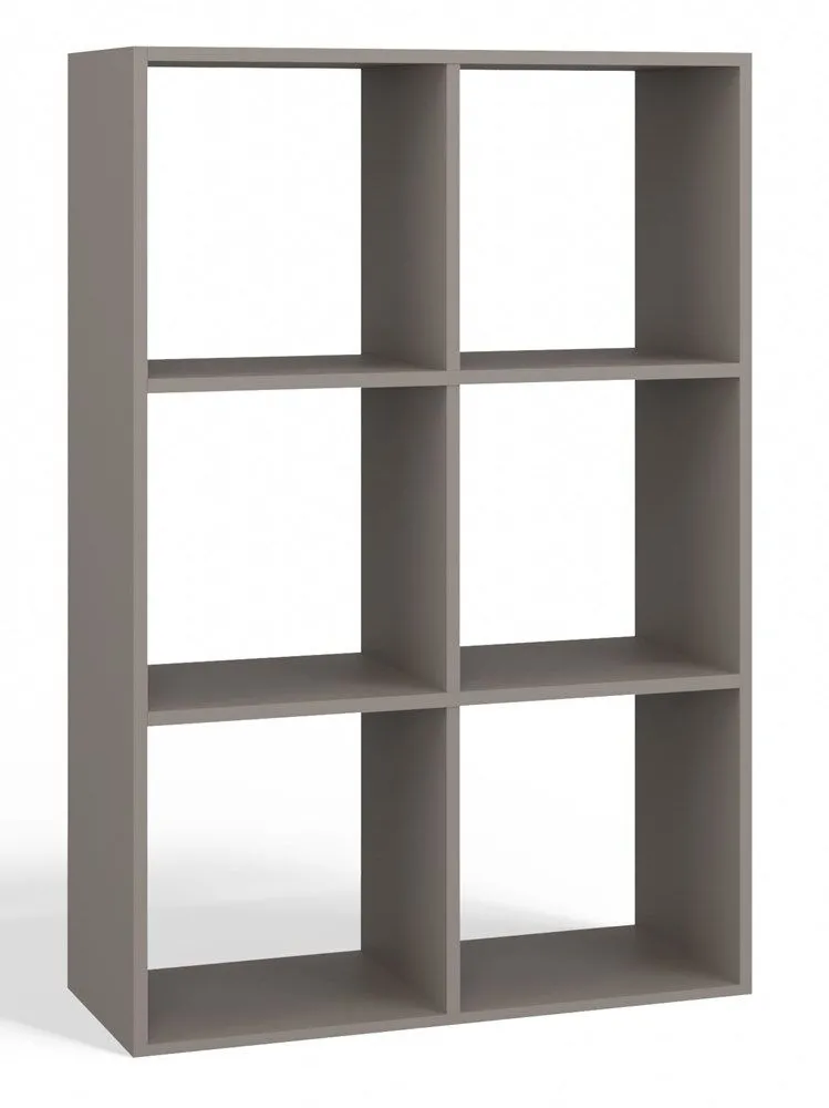 Regał komorowy, 2x3, Malax, 110x30x75 cm, szary, mat