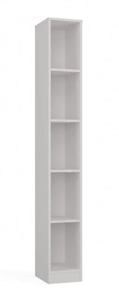 Wąski regał biurowy, Onyx, 25x30x182 cm, biały, mat