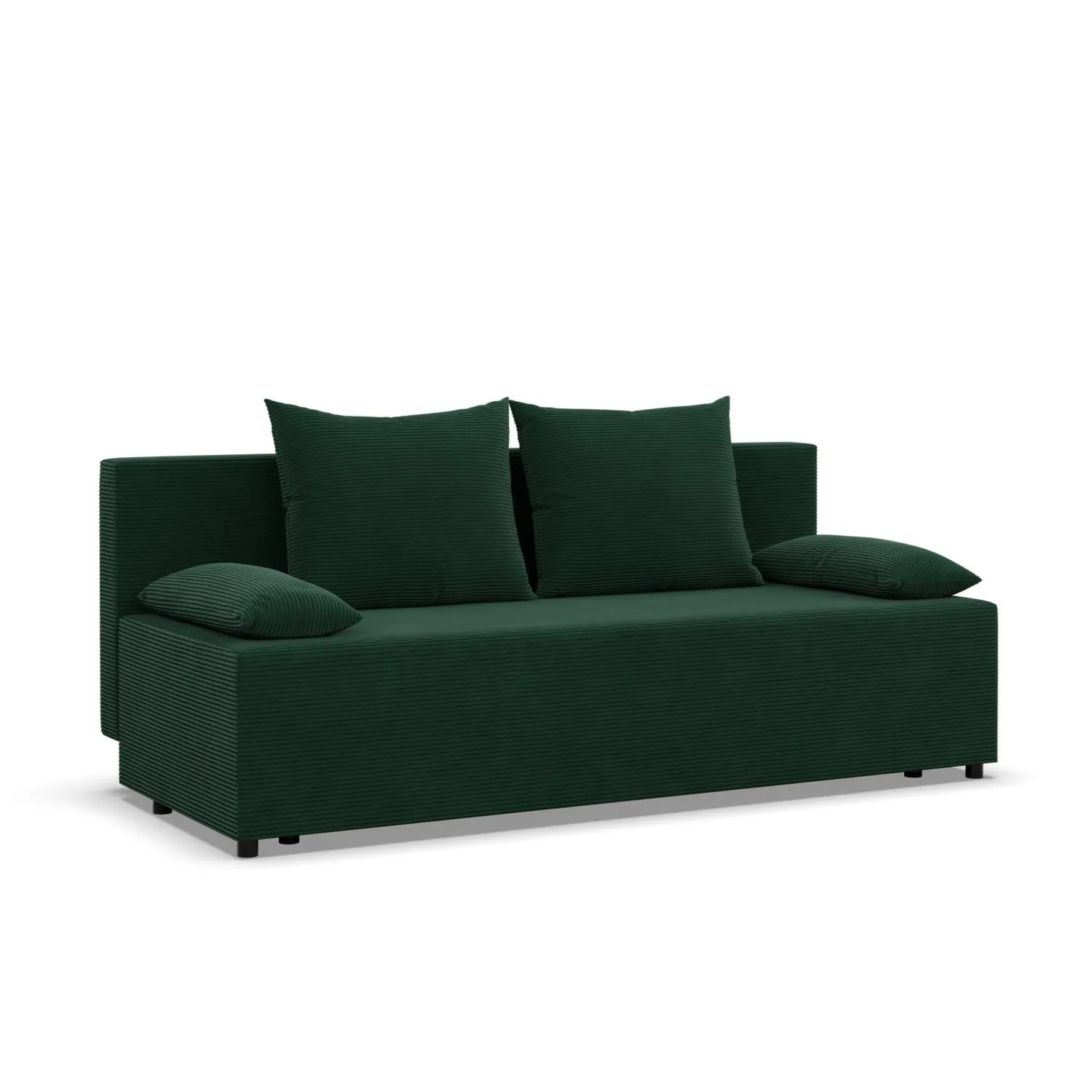 Kanapa rozkładana, Vista, sztruks, 191x92x95 cm, butelkowa zieleń