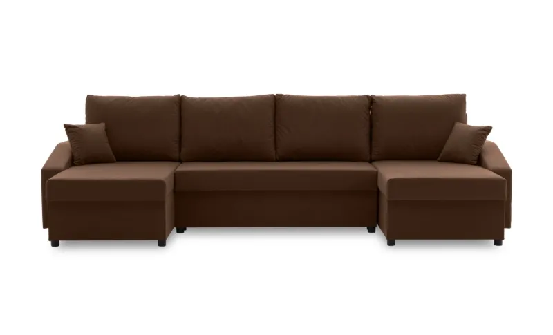 Duży narożnik, MONTERO Plus, 302x138x75 cm, brąz