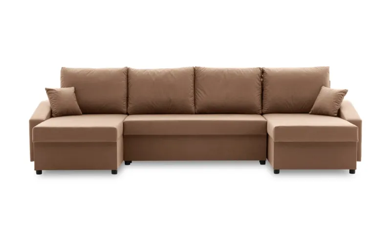 Duży narożnik, MONTERO Plus, 302x138x75 cm, jasny brąz