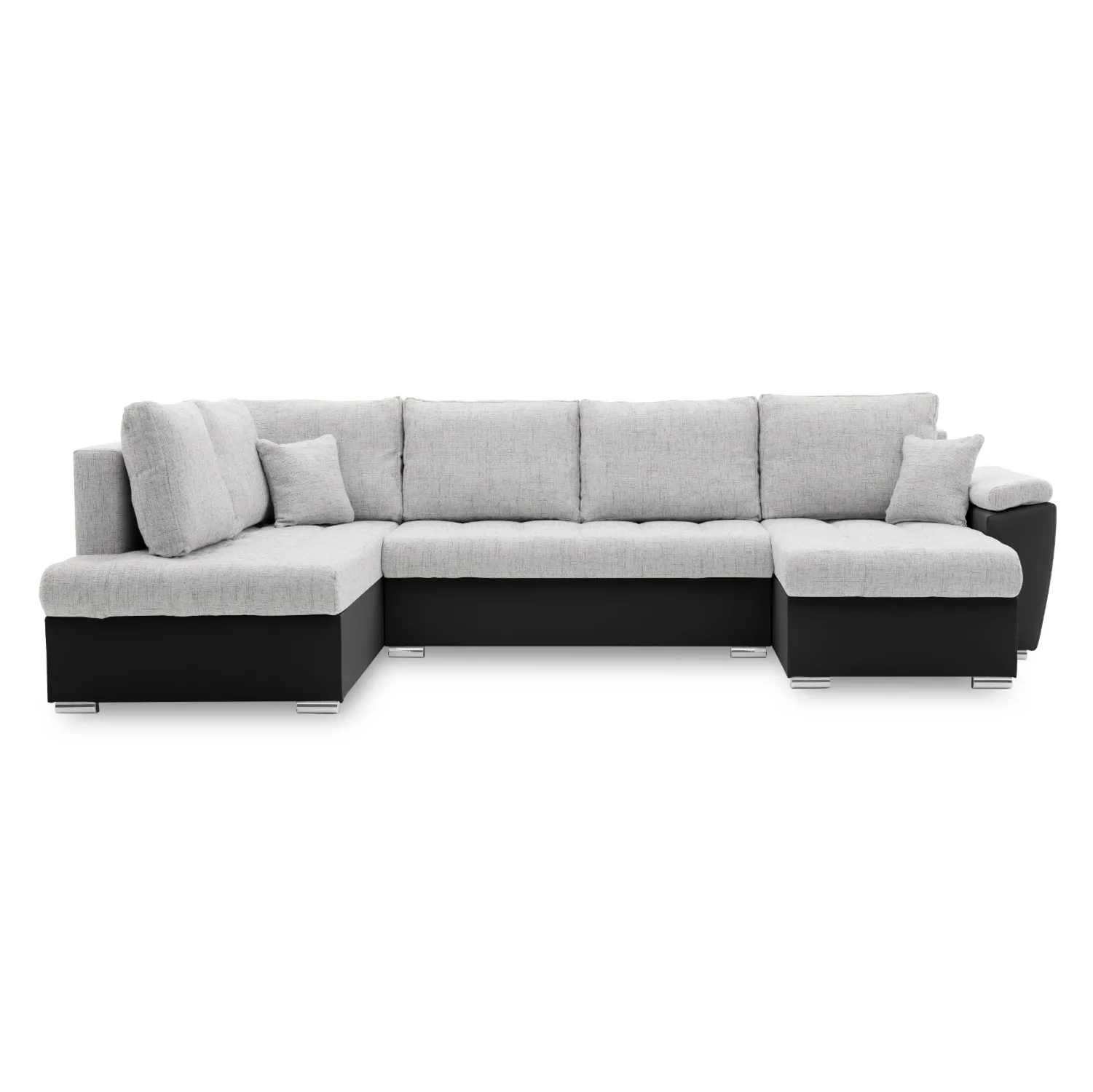 Duży narożnik, funkcja spania, lewy, MAGNUS, 315x190x75 cm, czarny, szary