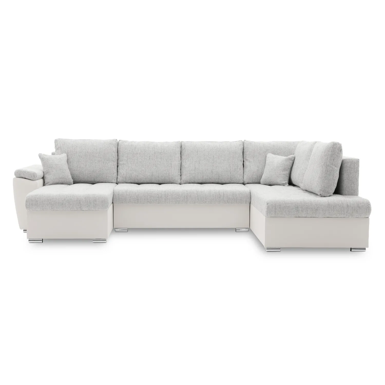 Duży narożnik, funkcja spania, prawy, MAGNUS, 315x190x75 cm, biały, szary