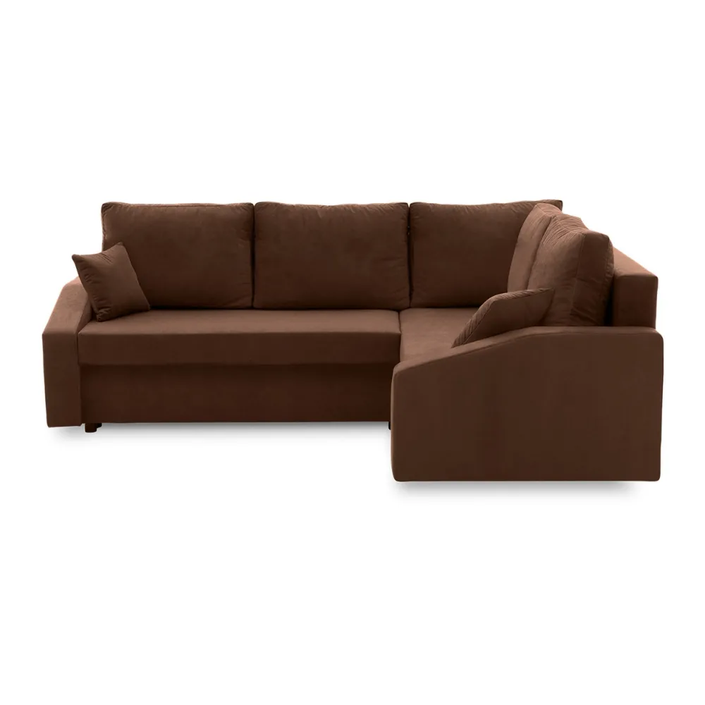 Narożnik rozkładany, prawy, LUSSO Plus, 230x179x92 cm, brąz