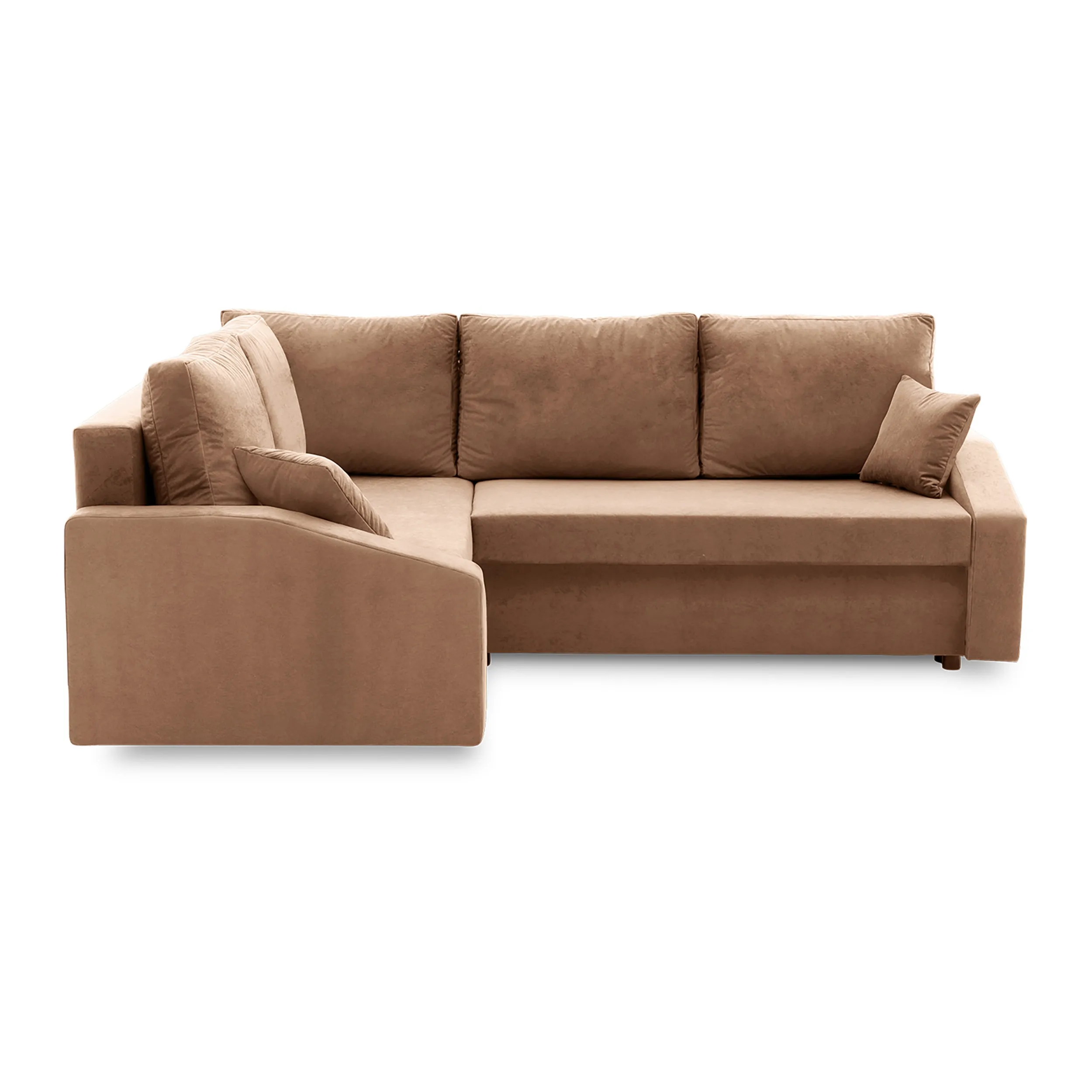 Narożnik rozkładany, lewy, LUSSO Plus, 230x179x92 cm, jasny brąz