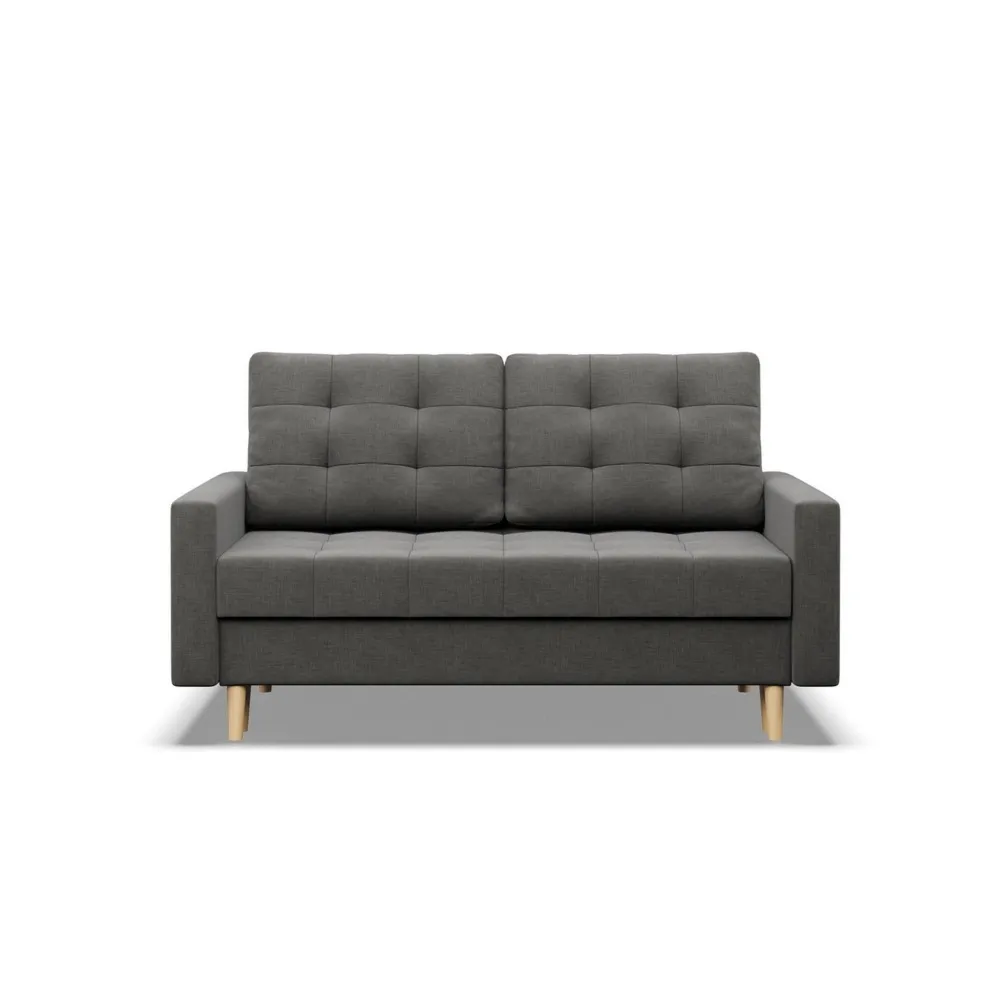 Sofa skandynawska, pikowana, NUBO, 152x92x92 cm, ciemny szary
