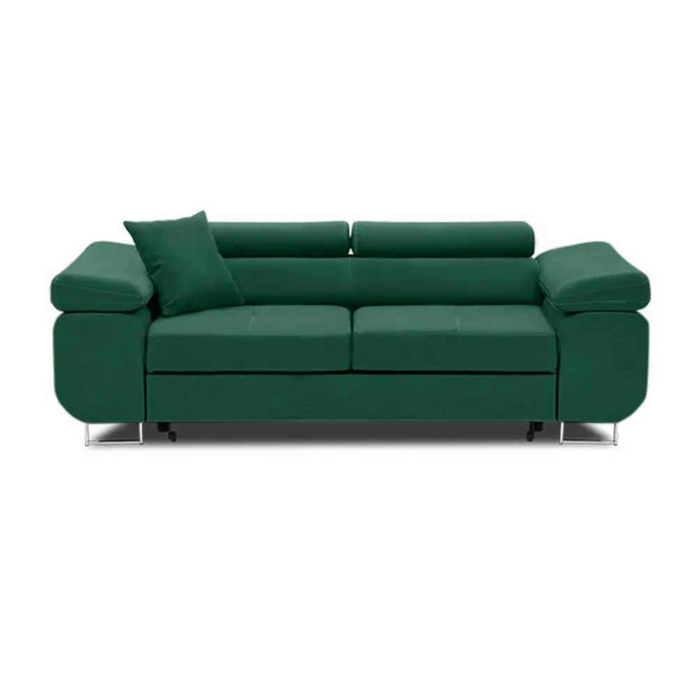 Rozkładana sofa, Bellezza, 209x100x87 cm, butelkowa zieleń