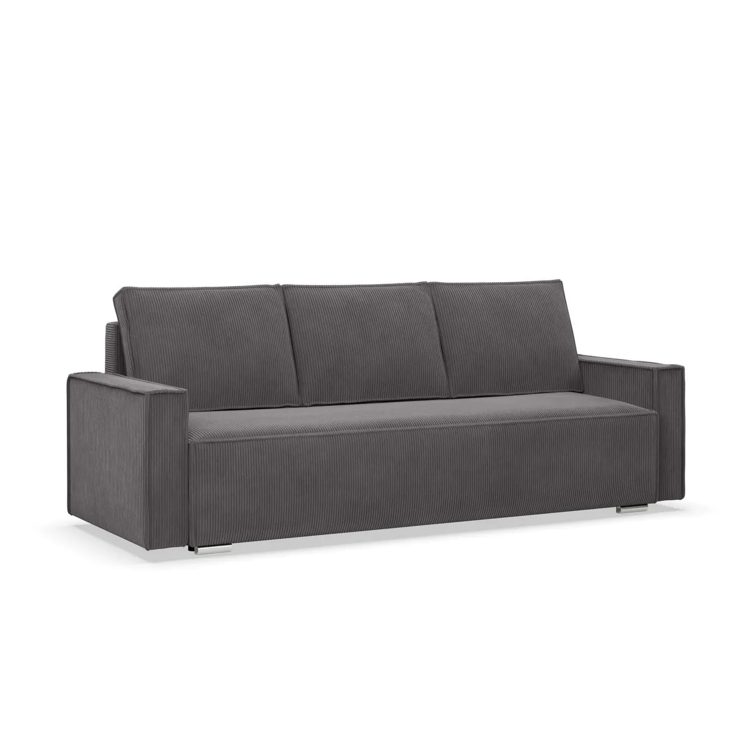 Kanapa rozkładana, sztruks, Union, 220x95x92 cm, ciemny szary