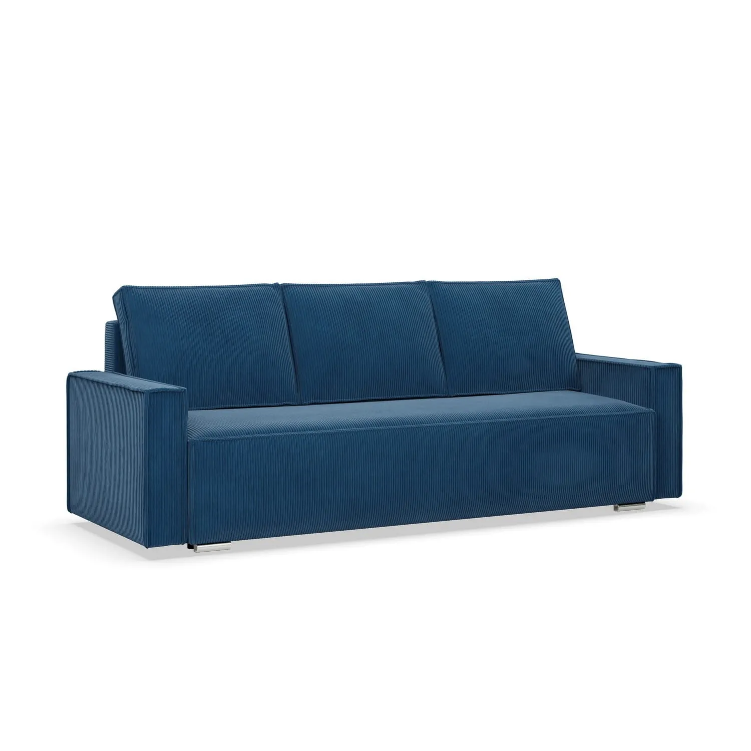 Kanapa rozkładana, sztruks, Union, 220x95x92 cm, granatowa