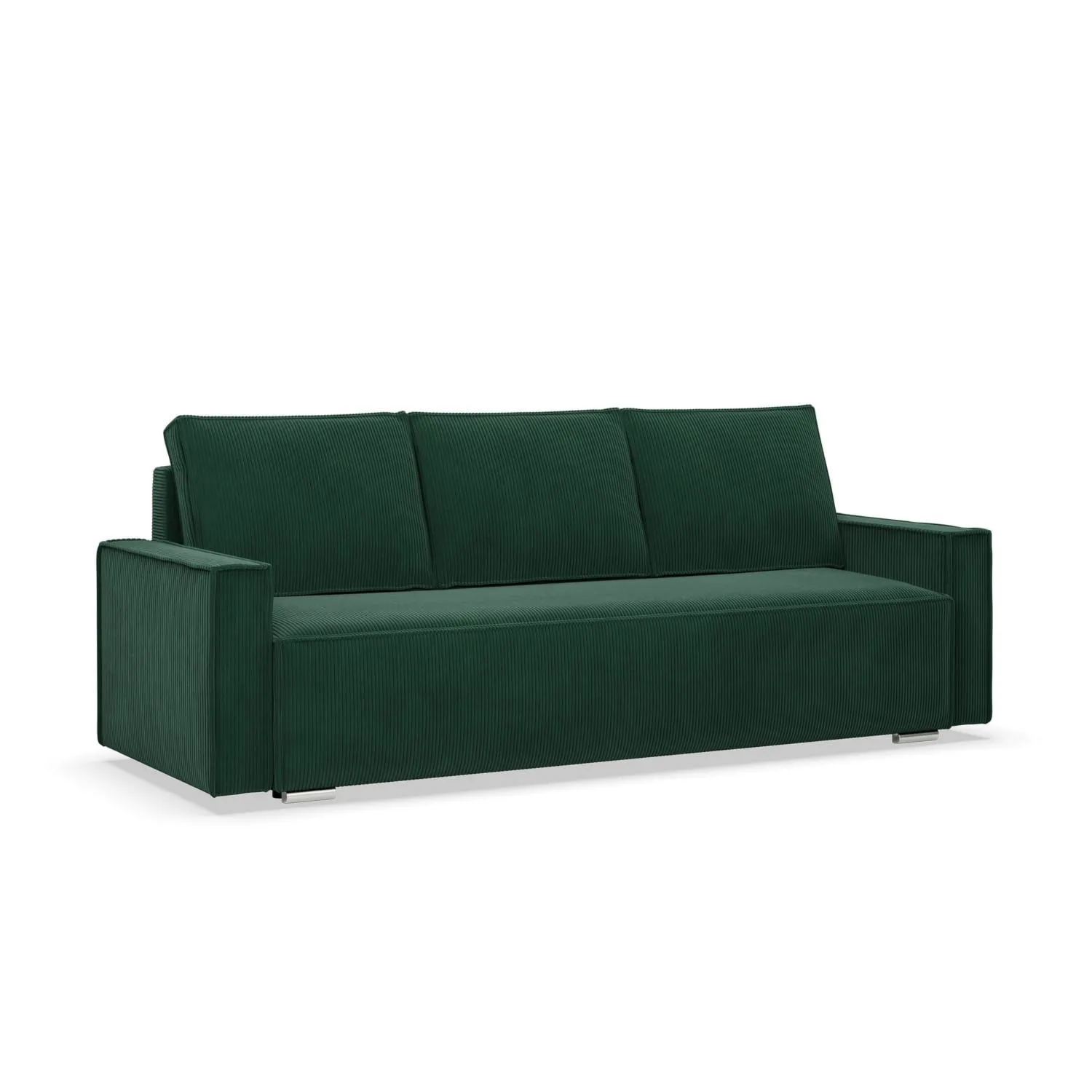 Kanapa rozkładana, sztruks, Union, 220x95x92 cm, butelkowa zieleń