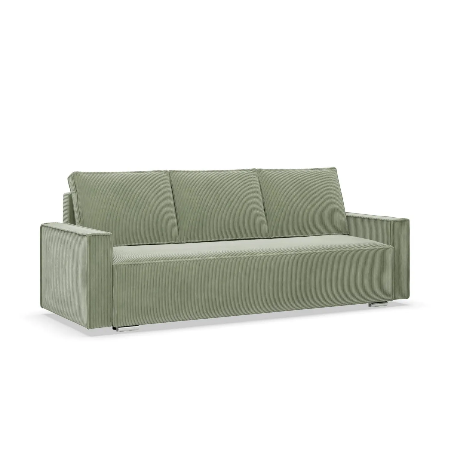 Kanapa rozkładana, sztruks, Union, 220x95x92 cm, oliwkowy