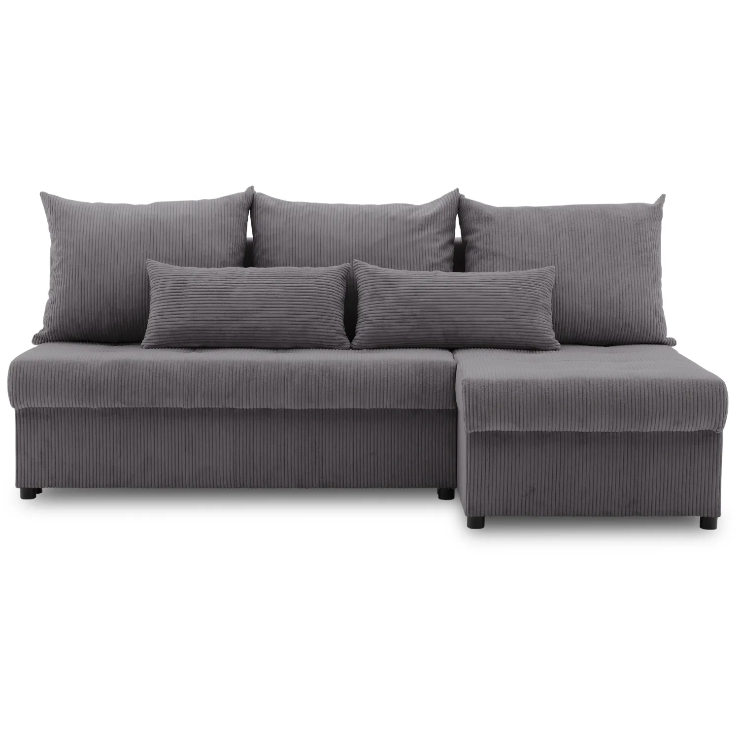 Narożnik uniwersalny, sztruksowy, LUMARO, 203x142x75 cm, ciemny szary