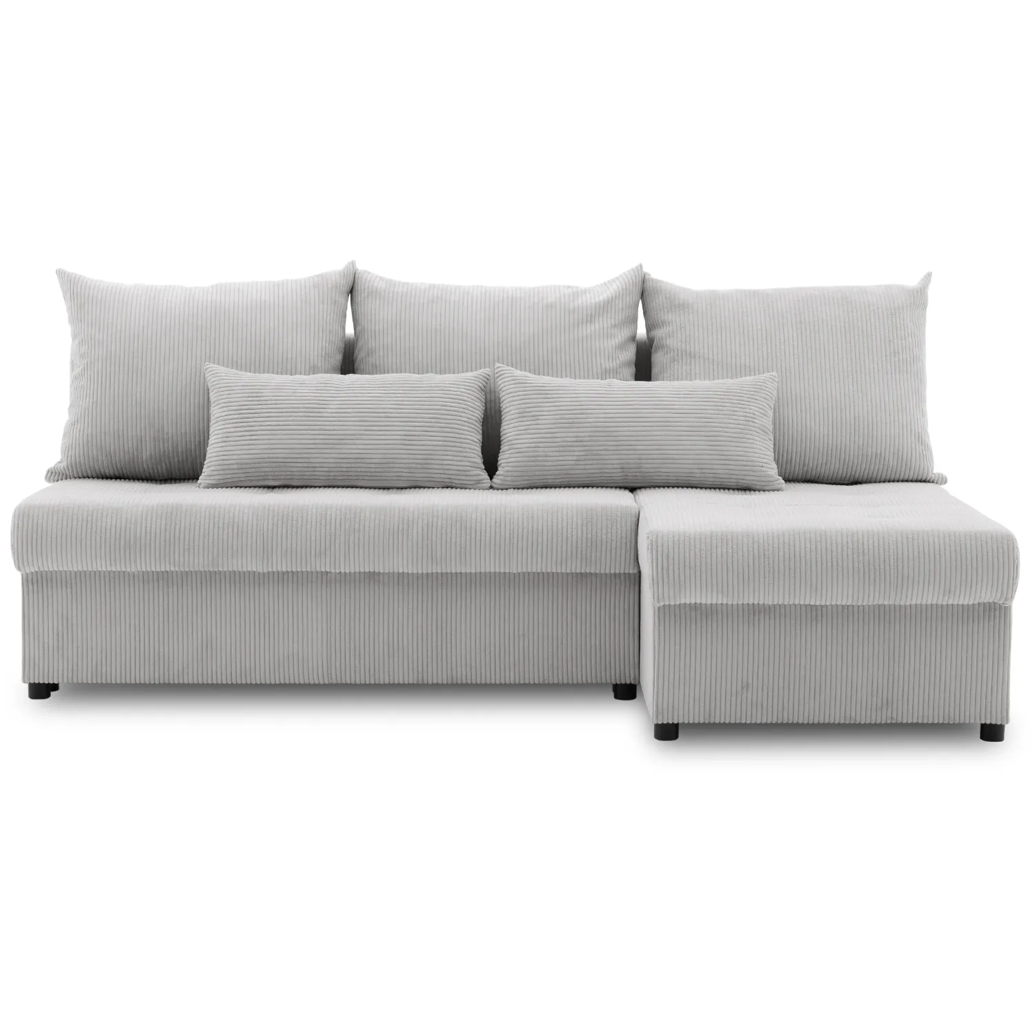 Narożnik uniwersalny, sztruksowy, LUMARO, 203x142x75 cm, jasny szary