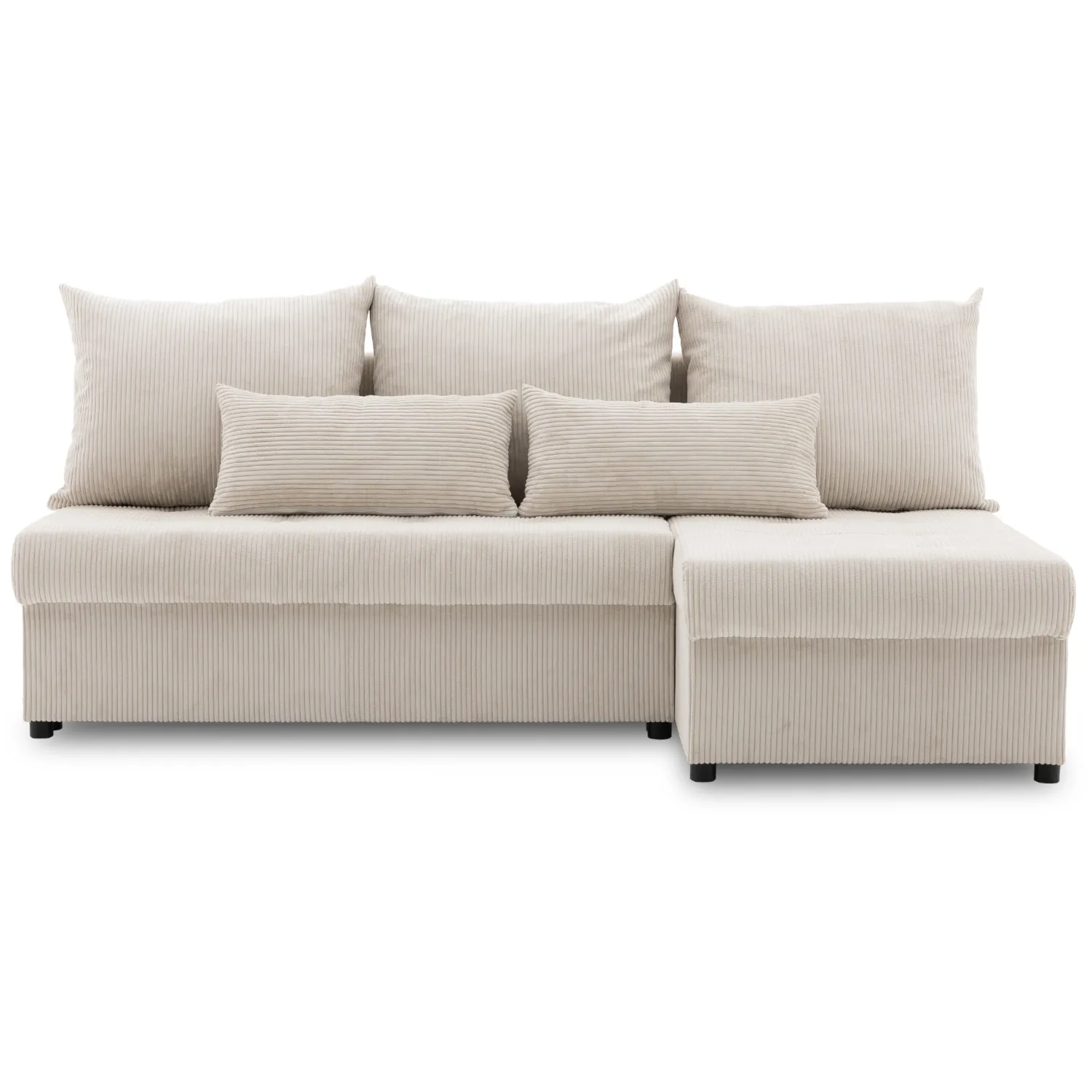 Narożnik uniwersalny, sztruksowy, LUMARO, 203x142x75 cm, beżowy