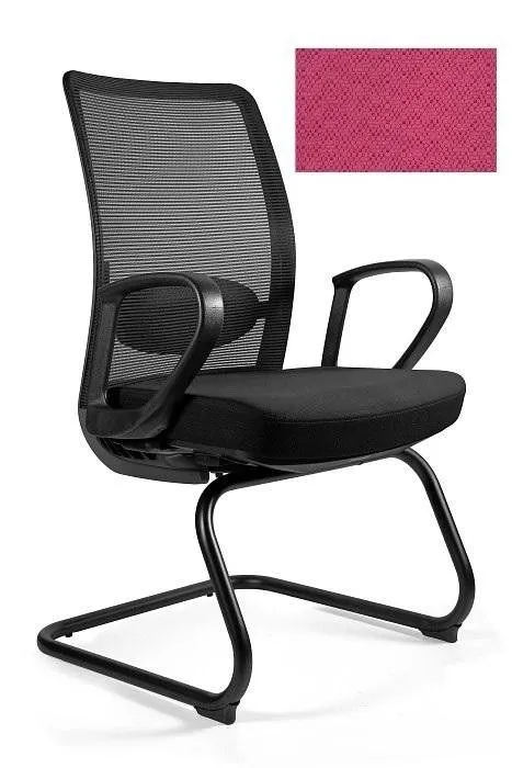 Fotel biurowy, krzesło konferencyjne, Anggun Skid, magenta