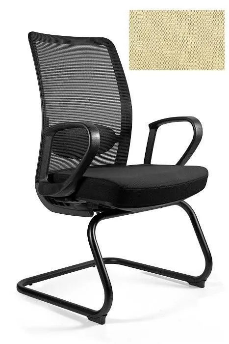 Fotel biurowy, krzesło konferencyjne, Anggun Skid, buttercup