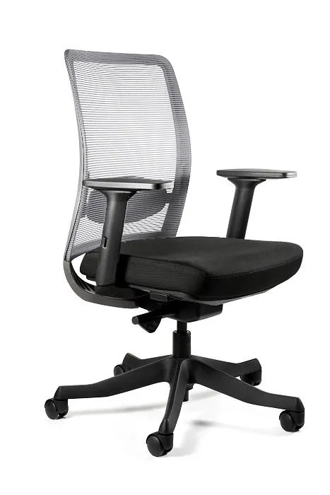 Fotel biurowy, gabinetowy, Anggun M, szara siatka