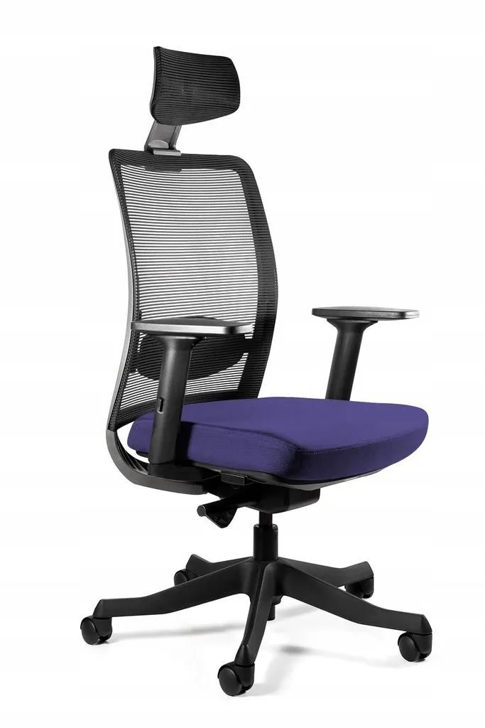 Fotel biurowy, ergonomiczny, Anggun, navyblue, czarny