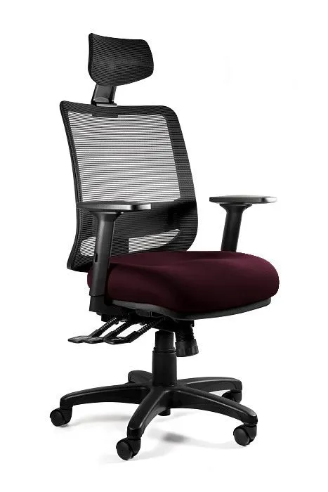 Fotel ergonomiczny do biura, Saga Plus, burgundy