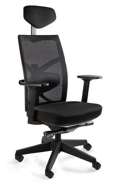 Fotel biurowy, ergonomiczny, gabinetowy, Tune, czarny