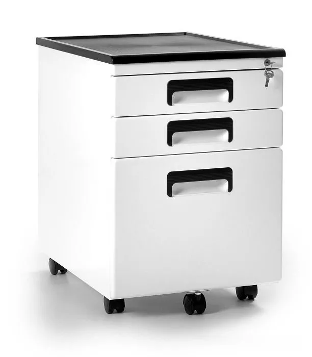 Kontenerek na kółkach, 3 szuflady, 40x56x58 cm, biały