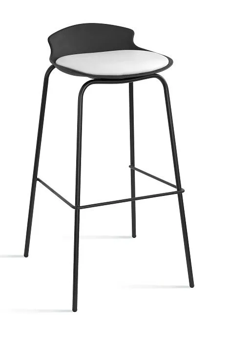 Hoker barowy, krzesło, duke, czarny, biały