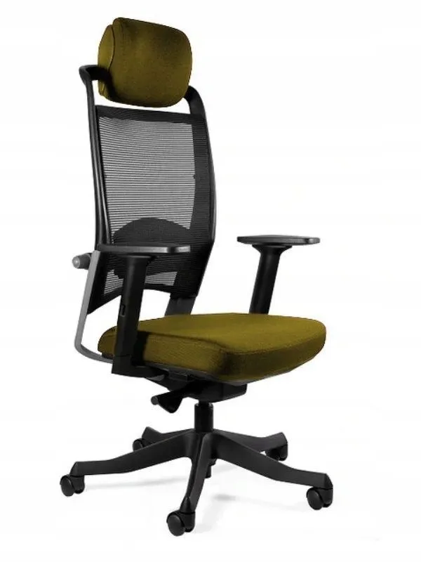 Wysoki fotel ergonomiczny, biurowy, Fulkrum, khaki