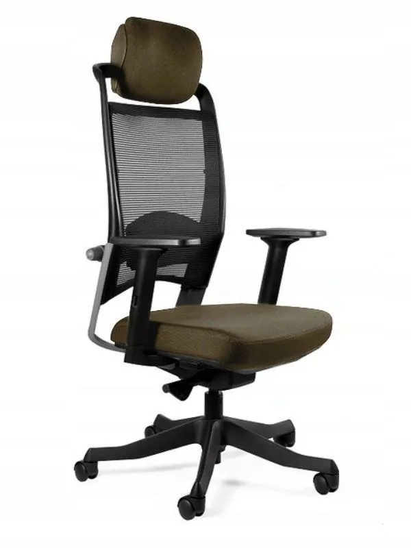 Wysoki fotel ergonomiczny, biurowy, Fulkrum, taupe