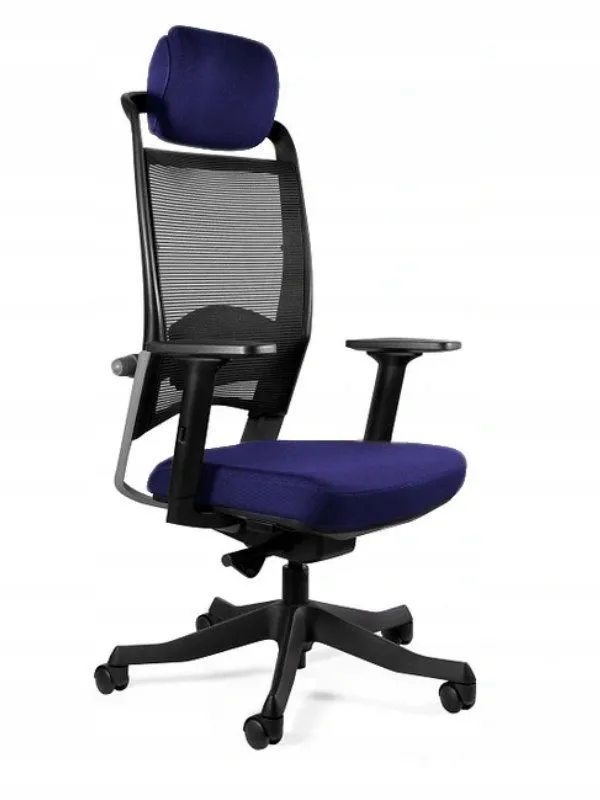 Wysoki fotel ergonomiczny, biurowy, Fulkrum, navyblue