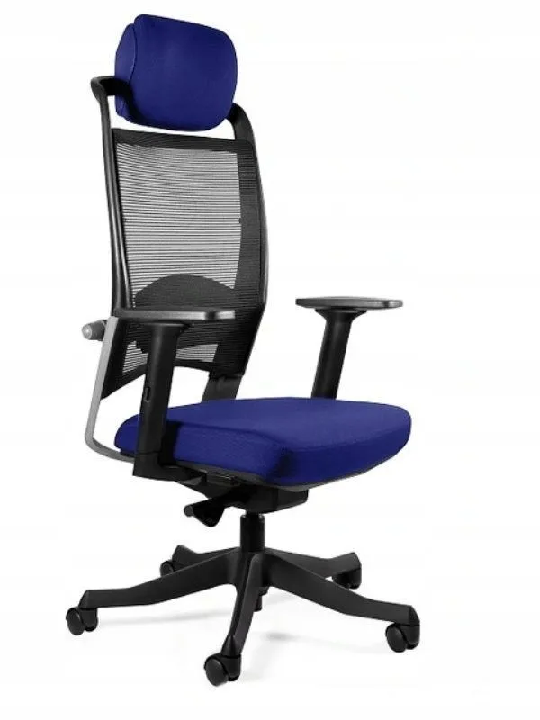 Wysoki fotel ergonomiczny, biurowy, Fulkrum, royalblue