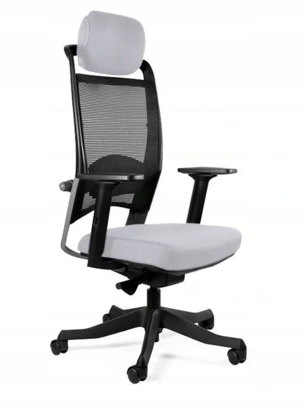 Wysoki fotel ergonomiczny, biurowy, Fulkrum, snowy