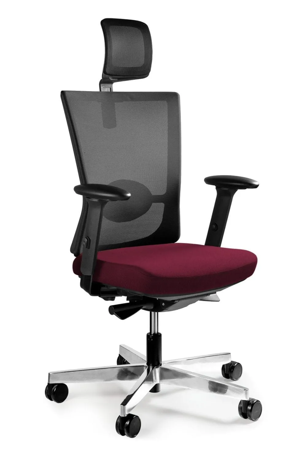 Fotel biurowy z wysokim oparciem, Forte, burgundy