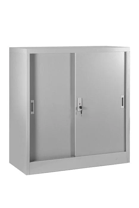 Szafka gabinetowa, zamykana na klucz, 85x39x90 cm, szary