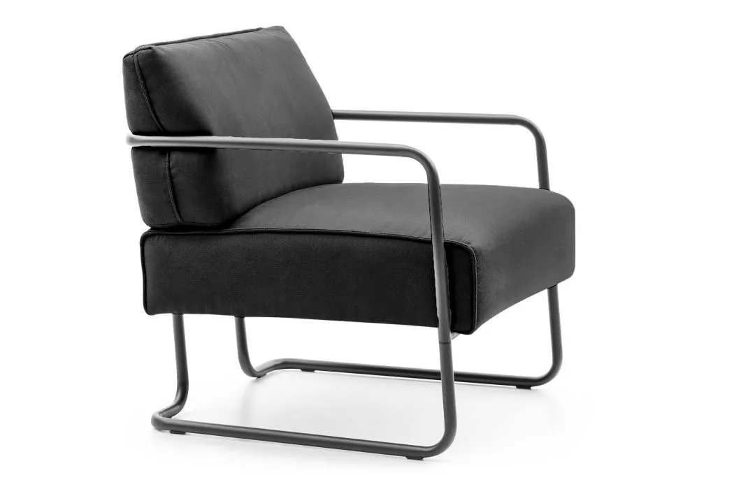 Fotel, krzesło do jadalni tapicerowane ekoskórą, Panthon, szary