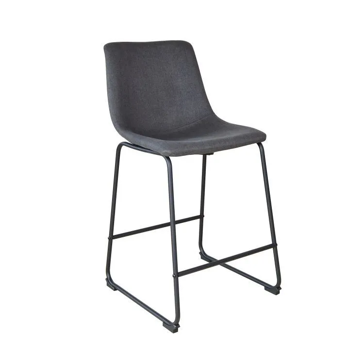 Krzesło tapicerowane tkaniną, Cube, czarny, ciemny szary