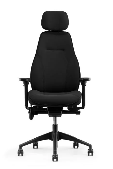 Fotel biurowy z tkaniny, ergonomiczny, Ice, czarny