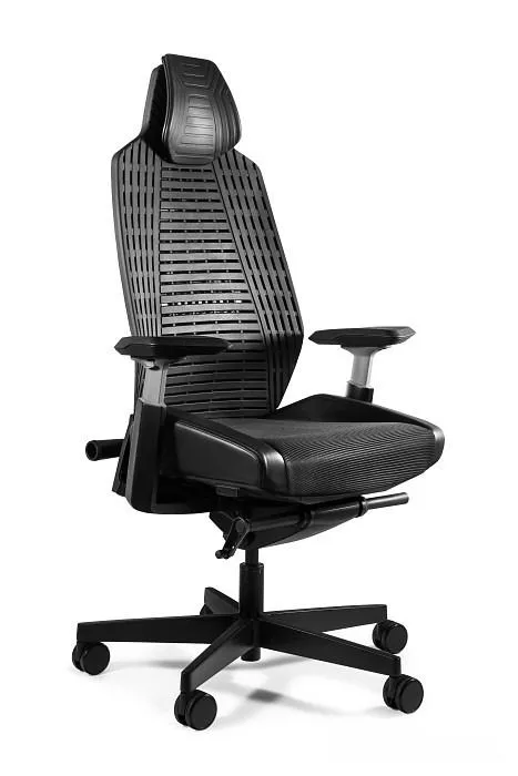 Fotel biurowy, ergonomiczny, elastomer, Ronin, czarny