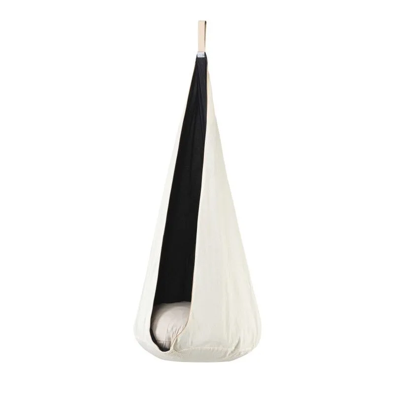 Huśtawka kokon dla dzieci, bawełna, kremowy węgielek