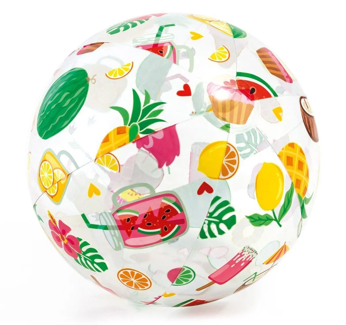 Dmuchana piłka plażowa z nadrukiem, smakołyki, 51 cm, Intex