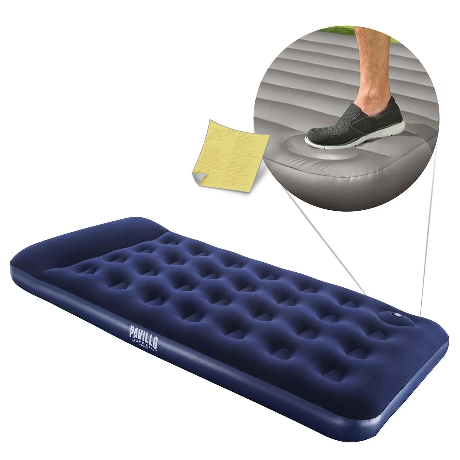 Materac dmuchany, z pompką, Bestway, 188x99x28 cm