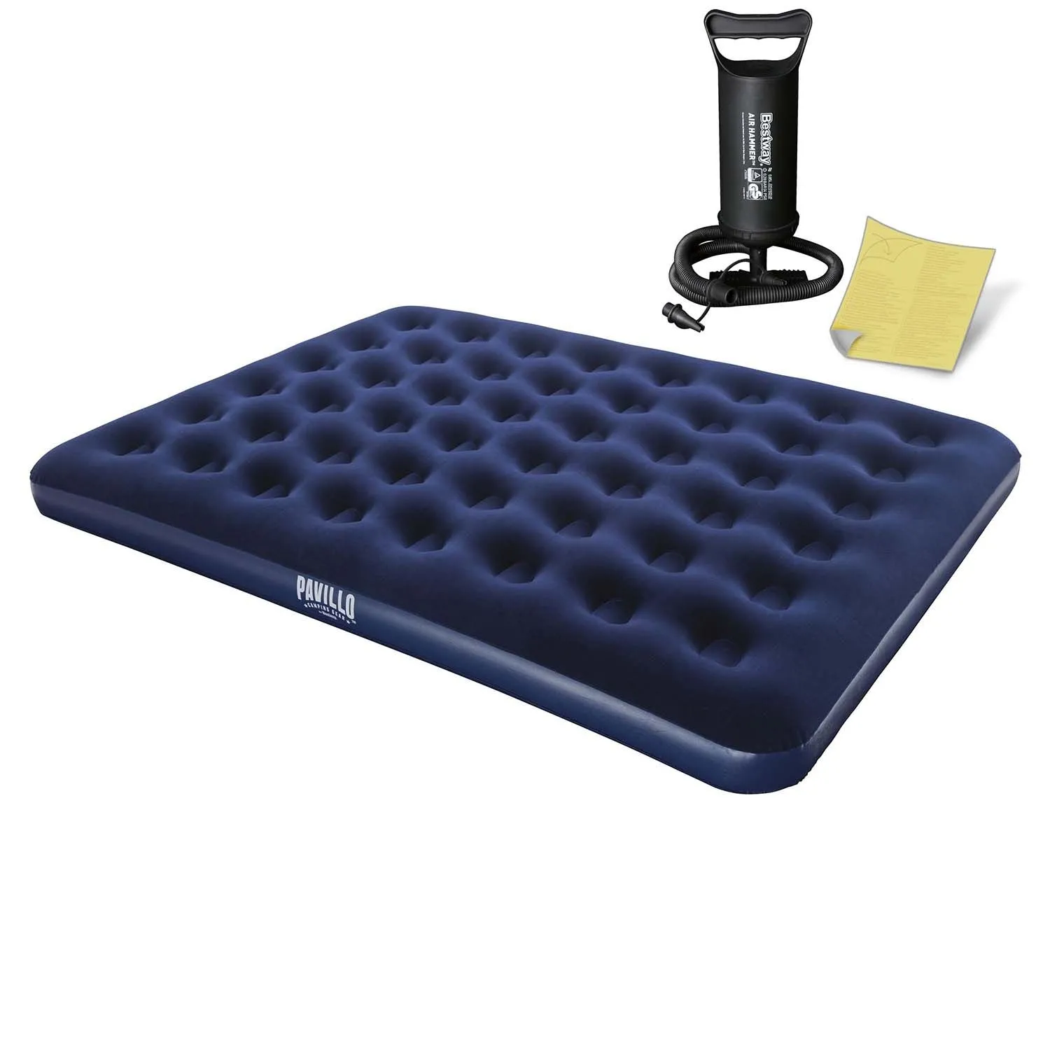 Materac dmuchany, z pompką, Bestway, 203x152x22 cm