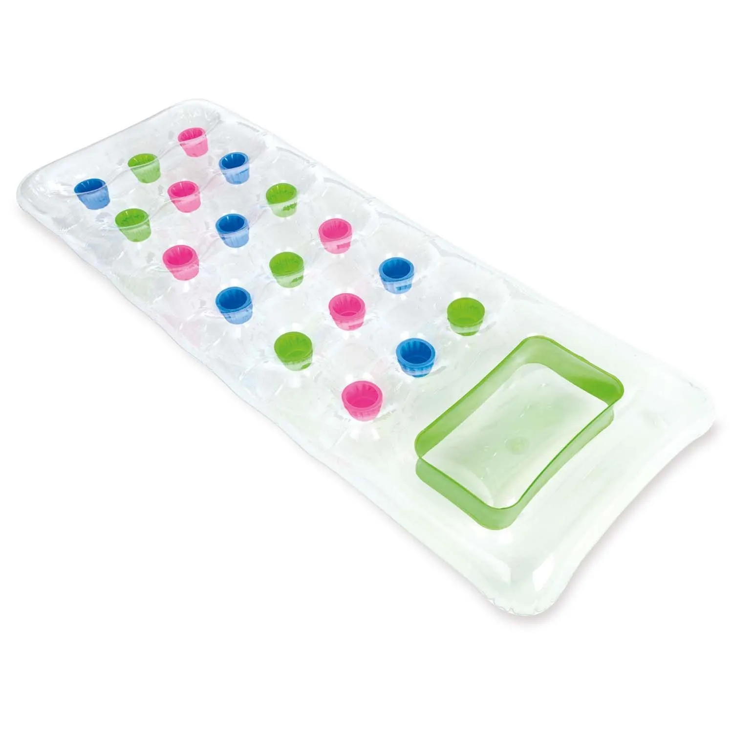 Dmuchany materac z okienkiem, Intex, 188x71 cm, zielony