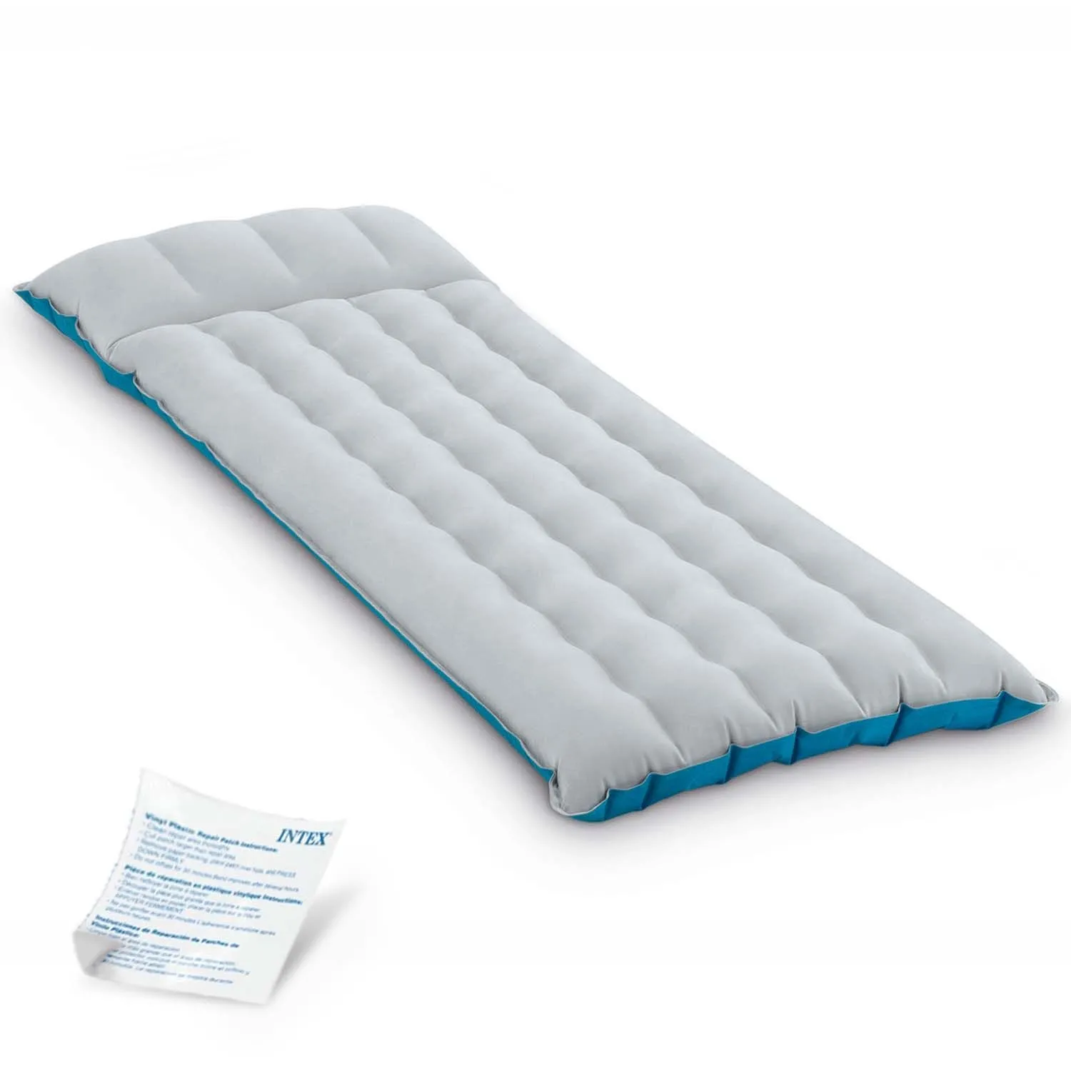 Materac dmuchany turystyczny, Intex, 67x184x17 cm, szary