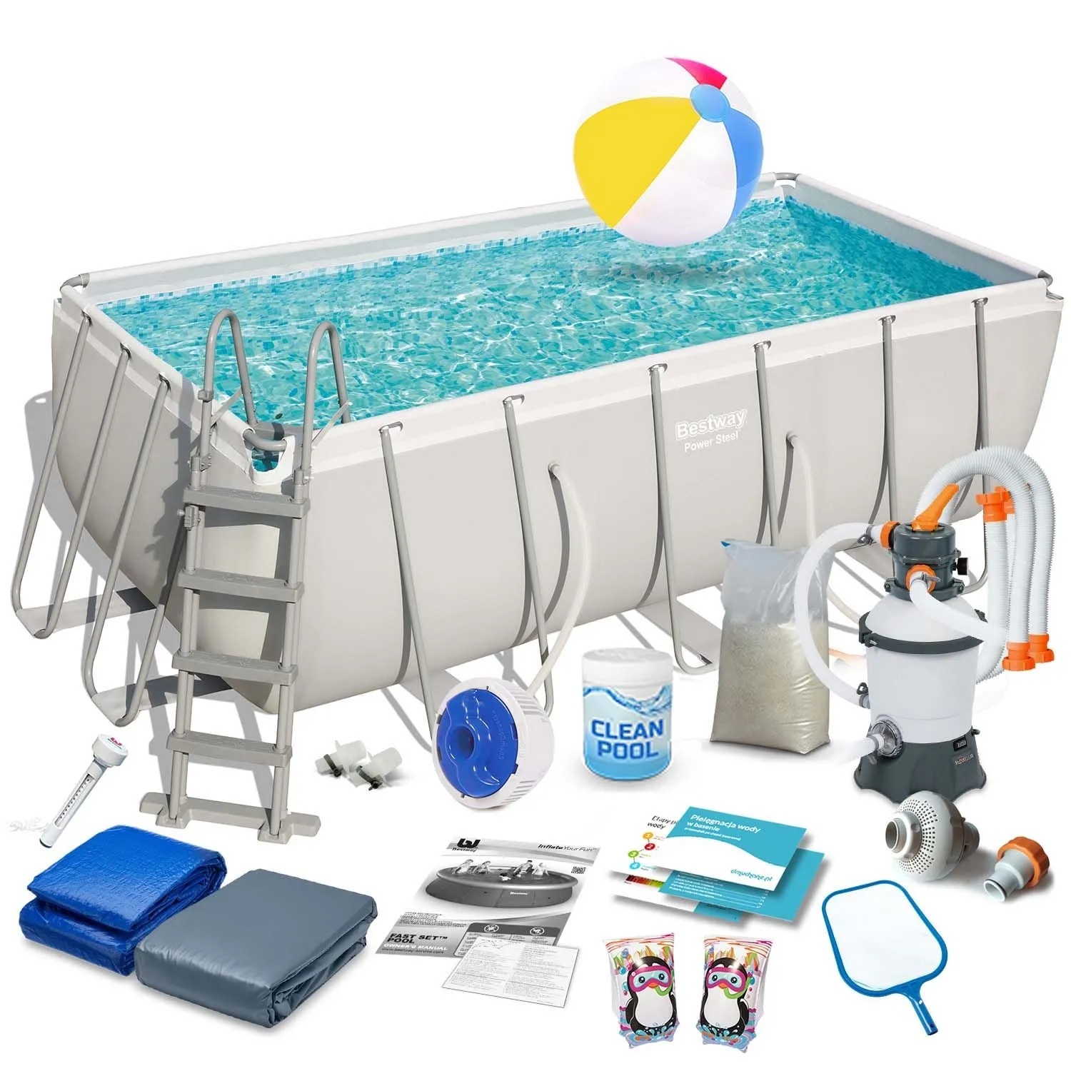 Basen ogrodowy stelażowy, 17w1, Bestway, 412x201x122 cm